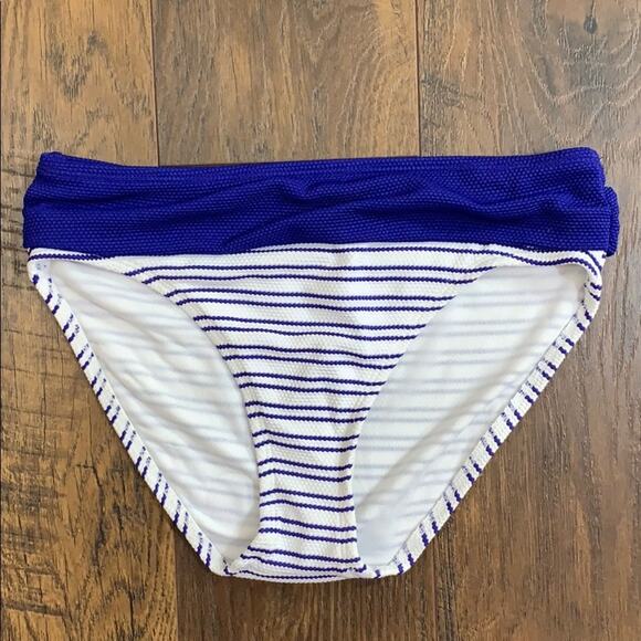Tommy Bahama Textured Striped Blue/White Bikini Bottom - Picture 1 of 6